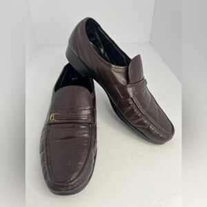 Mens Florsheim Comfortech Brown Leather Slip On Loafers Size 12D